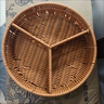 泰禧閣分格仿藤收納籃編織客廳水果盤(pán)零食家用糖果堅果點(diǎn)心干果藤編小吃 純手工編織 三格直徑26cm 曬單實(shí)拍圖