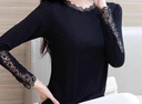 浪莎（LangSha）打底衫女內搭2025春秋新款莫代爾低領(lǐng)蕾絲黑色上衣薄款長(cháng)袖t恤女 8591黑色 蕾絲領(lǐng)蝴蝶袖 L （90斤-130斤） 曬單實(shí)拍圖