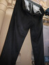 羅蒙（ROMON）褲子男春季寬松直筒商務(wù)休閑褲男士毛呢潮流通勤長(cháng)褲 黑色 32 曬單實(shí)拍圖