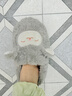 名創(chuàng  )優(yōu)品（MINISO）羊咩咩棉拖鞋女秋冬包跟家居室內厚底月子毛毛拖鞋深灰包跟38-39 曬單實(shí)拍圖