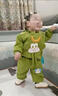 迪士尼（Disney）嬰兒衣服冬季男童加絨衛衣套裝分體兩件套一歲男寶寶可愛(ài)超萌冬裝 香蕉猴子兩件套  綠色 110 曬單實(shí)拍圖
