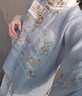 重回漢唐溶溶月豎領(lǐng)對襟襖馬面裙套裝原創(chuàng  )明制漢服女款秋冬款 淺藍色豎領(lǐng)對襟襖/預售 付款60天內發(fā)貨 M 曬單實(shí)拍圖