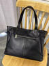 真皮托特包高級感大包2026新款包包大容量頭層牛皮單肩女包手提包 黑色 【頭層牛皮】+專(zhuān)柜禮盒 曬單實(shí)拍圖