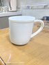 兮元記羊脂玉瓷馬克杯高檔陶瓷辦公茶水杯咖啡杯男女士個(gè)人帶蓋帶勺杯子 羊脂玉瓷言名帶蓋耳杯（1杯1勺） 400ml 曬單實(shí)拍圖