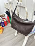 裘真新年禮物【明星推薦】經(jīng)典hobo包植鞣牛皮腋下通勤休閑餃子女包 咖啡色-小號 小包/大包 曬單實(shí)拍圖