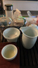 左茗右器 青瓷蓋碗茶杯 景德鎮陶瓷三才杯 泡茶碗 功夫茶具家用泡茶器 富貴粉青公道杯+茶濾 曬單實(shí)拍圖