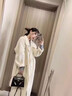 Wqsugnt國際一線(xiàn)品牌雙面羊絨大衣白色雙面呢子大衣女2025中長(cháng)款羊毛外套 燕麥米白 S 105-115 曬單實(shí)拍圖