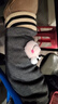仴仴鳥(niǎo)（Wo wo niao）女童加絨加厚褲子冬款兒童棉褲一條過(guò)冬打底 【加厚兩件】黑色皮標+灰色小蛙 100 【建議身高90-100cm】 曬單實(shí)拍圖