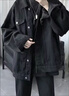 日系復古牛仔外套男士春秋新款高級感ins潮牌寬松休閑牛仔衣夾克 黑灰色 L 【115-125斤】 曬單實(shí)拍圖