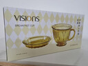 康寧（VISIONS）琥珀色早餐杯玻璃杯燕麥牛奶杯家用帶蓋勺子咖啡杯2杯2蓋2勺 曬單實(shí)拍圖