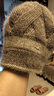 啄木鳥(niǎo)松鼠絨雙層針織時(shí)尚百搭冬季堆堆帽女士編織韓版保暖帽秋冬帽子女 灰駝色 拼接雙層保暖帽 可調節 曬單實(shí)拍圖