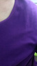 紅豆女士單件秋衣秋款純棉單件上衣寬松版加肥加大中低領(lǐng)寬松透氣薄款 低圓領(lǐng)紫羅蘭單上衣 2XL(180/建議155-180斤) 曬單實(shí)拍圖