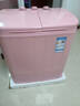 奧克斯（AUX）洗+脫5.0公斤家用小型宿舍單身迷你雙桶缸半自動(dòng)洗脫一體洗衣機HB30P56-98 櫻花粉 曬單實(shí)拍圖