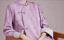 陌遇2025秋季中國風(fēng)新款 氣質(zhì)別致花瓣領(lǐng)茶服襯衫 新中式唐裝上衣 夕霧紫 S 體重100內 曬單實(shí)拍圖