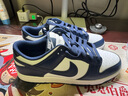 耐克男子膠底低幫運動(dòng)鞋春季板鞋平底復古NIKE DUNK LOW HF5441 107白/深藏青/白 42 曬單實(shí)拍圖