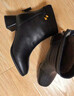 百麗（Belle）氣質(zhì)羊皮時(shí)裝靴女冬季新款商場(chǎng)同款高跟通勤優(yōu)雅短靴3LI44DD5 黑色-薄絨 38 (240mm) 曬單實(shí)拍圖