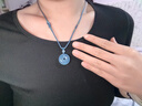 朱夢(mèng)緣平安扣項鏈海藍寶吊墜男女士天然水晶鎖骨鏈送女友馬年本命年禮物 平安扣吊墜-藍色掛繩款-配CMA證書(shū) 曬單實(shí)拍圖