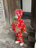 班吉熊嬰兒秋冬加厚東北大花棉襖寶寶冬季保暖棉服兒童喜慶拜年棉衣套裝 【兩件套】紅色大花襖棉衣 加厚 90 （尺碼偏小 建議拍大一碼） 曬單實(shí)拍圖