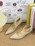 卓詩(shī)尼尖頭高跟鞋女2026春季新款法式配裙子婚鞋宴會(huì )一字帶珍珠淺口單鞋 香檳金 37 曬單實(shí)拍圖