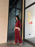安踏（ANTA）好事發(fā)生丨易打理加絨針織運動(dòng)套裝女冬季新款休閑外套長(cháng)褲兩件套 殷紅色-2 【加絨保暖-鴻運新年】 S (女160) 曬單實(shí)拍圖