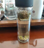 明霞玻璃杯雙層大容量水杯便攜車(chē)載男女商務(wù)茶水分離泡茶杯子550ml咖 曬單實(shí)拍圖