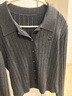 紅袖學(xué)院風(fēng)百搭針織開(kāi)衫2025冬季新款女裝MIU系刺繡翻領(lǐng)氣質(zhì)毛衣外套 煙灰056 XL 曬單實(shí)拍圖