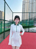 天使季節秋冬長(cháng)袖網(wǎng)球連衣裙女絕美網(wǎng)球服羽毛球服女瑜伽健身跑步運動(dòng)裙子 本白 M 曬單實(shí)拍圖