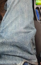 JEEP吉普牛仔褲男秋冬季直筒休閑褲男士寬松闊腿褲子彈力 淺藍 34 曬單實(shí)拍圖