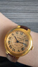 西普尼金表（HIPINE）金表女純金999足金黃金手表復古腕表時(shí)尚騏驥紅石英女表生日禮物 【光殼金面鋼扣】金重3.5g+ 曬單實(shí)拍圖