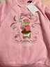 Teenie Weenie Kids小熊童裝25新款秋冬女童花邊印花套頭加絨衛衣 粉色 150cm 曬單實(shí)拍圖