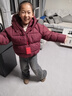 皮爾卡丹（pierre cardin）女童冬裝短款羽絨棉服套裝2025新款洋氣兒童時(shí)髦女孩牛仔褲潮 紫紅色棉衣+黑色哈倫褲 加絨 150 cm 曬單實(shí)拍圖