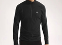 ARC'TERYX始祖鳥(niǎo) RHO MERINO WOOL ZIP NECK 男子 內層長(cháng)袖上裝 BLACK/黑色 M 曬單實(shí)拍圖