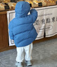 威爾貝魯（WELLBER）男女兒童羽絨服中長(cháng)款加厚棉服外套寶寶白鴨絨面包服25冬黑色100 曬單實(shí)拍圖