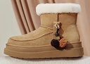 思加圖冬季雪松松保暖雪地靴厚底短靴女靴EIY06DD5 大地棕 37 曬單實(shí)拍圖