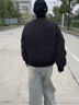 軒森圖（XUANSENTU）深灰色美式飛行夾克棉服男冬季加厚保暖羽絨棉衣cleanfit短款外套 HM25590黑色【棉服】 2XL 曬單實(shí)拍圖