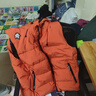 國標90絨情侶冬季新款羽絨服男休閑連帽長(cháng)款加厚短款羽絨服馬甲 桔色 XL 曬單實(shí)拍圖