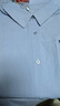 初語(yǔ)別致口袋設計純棉拼色襯衫女新款簡(jiǎn)約polo領(lǐng)長(cháng)袖上衣 天藍色  XL  曬單實(shí)拍圖