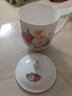 點(diǎn)特唐山骨瓷杯子陶瓷茶杯帶蓋馬克杯女辦公室水杯大牡丹花結婚泡茶杯 圓頂杯400ml 曬單實(shí)拍圖