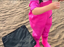 甜甜仔兒童趕海服連體下水褲衣幼兒園玩水裝備摸魚(yú)防水涉水全身櫻落粉 曬單實(shí)拍圖