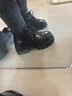 ZHR厚底馬丁靴女2025秋冬新款加絨增高短靴英倫小皮鞋MA09B黑色38 曬單實(shí)拍圖