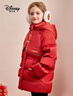 迪士尼（Disney）新秋款冬季女童中國風(fēng)加厚連帽90中長(cháng)款白鴨絨羽絨衣服外套 452紅色    90白鴨絨 110 充絨量約93g 曬單實(shí)拍圖