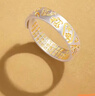 金六福吉祥足銀內心經(jīng)小財貓開(kāi)口戒指純銀飾品男女同款描金古法指環(huán)新年禮物 曬單實(shí)拍圖