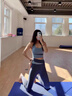木林森瑜伽服女運動(dòng)套裝女三件套拼色健身服跑步透氣速干普拉提防震衣褲 曬單實(shí)拍圖