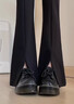 莫代爾褲子春夏女2026新款微喇西裝褲窄版開(kāi)叉馬蹄黑色高腰顯瘦休閑褲女 曬單實(shí)拍圖