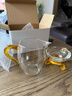 綠昌明玻璃公道杯帶茶漏三件套大號茶濾分茶器加厚耐熱玻璃茶濾茶具套裝 茶濾 + 金色手柄公道杯350ml 曬單實(shí)拍圖