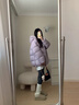 雪中飛（SNOWFLYING）女裝羽絨服女短款2025冬季新款小個(gè)子加厚保暖面包服連帽外套 紫色 S 曬單實(shí)拍圖