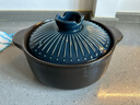 陶煲王單柄砂鍋干燒不裂煲湯燉鍋煮粥小號1-2人長(cháng)柄陶瓷奶鍋帶把手湯鍋 藍色條紋 3L 曬單實(shí)拍圖