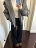 妍莉芬（yanlifen）工裝派克羽絨棉服女2025新款冬季棉衣大毛領(lǐng)棉襖加厚韓系冬裝外套 灰色 M 【100-120斤】 曬單實(shí)拍圖