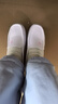 凡小如護士鞋女春秋舒適防滑醫護工作專(zhuān)用小白鞋久站舒適真皮軟底氣墊鞋 白色（腳寬腳胖拍大一碼） 37 曬單實(shí)拍圖