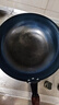 金存章丘炒鍋鐵鍋炒菜鍋圓底家用無(wú)涂層老式 錘印款木把32cm已開(kāi)鍋 曬單實(shí)拍圖
